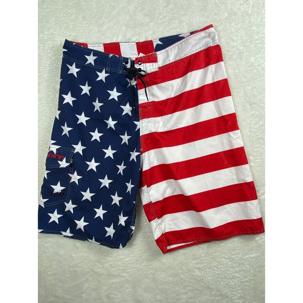 Clothin American Flag Swim Trunks Patriotic Beach‎ Shorts Size 40